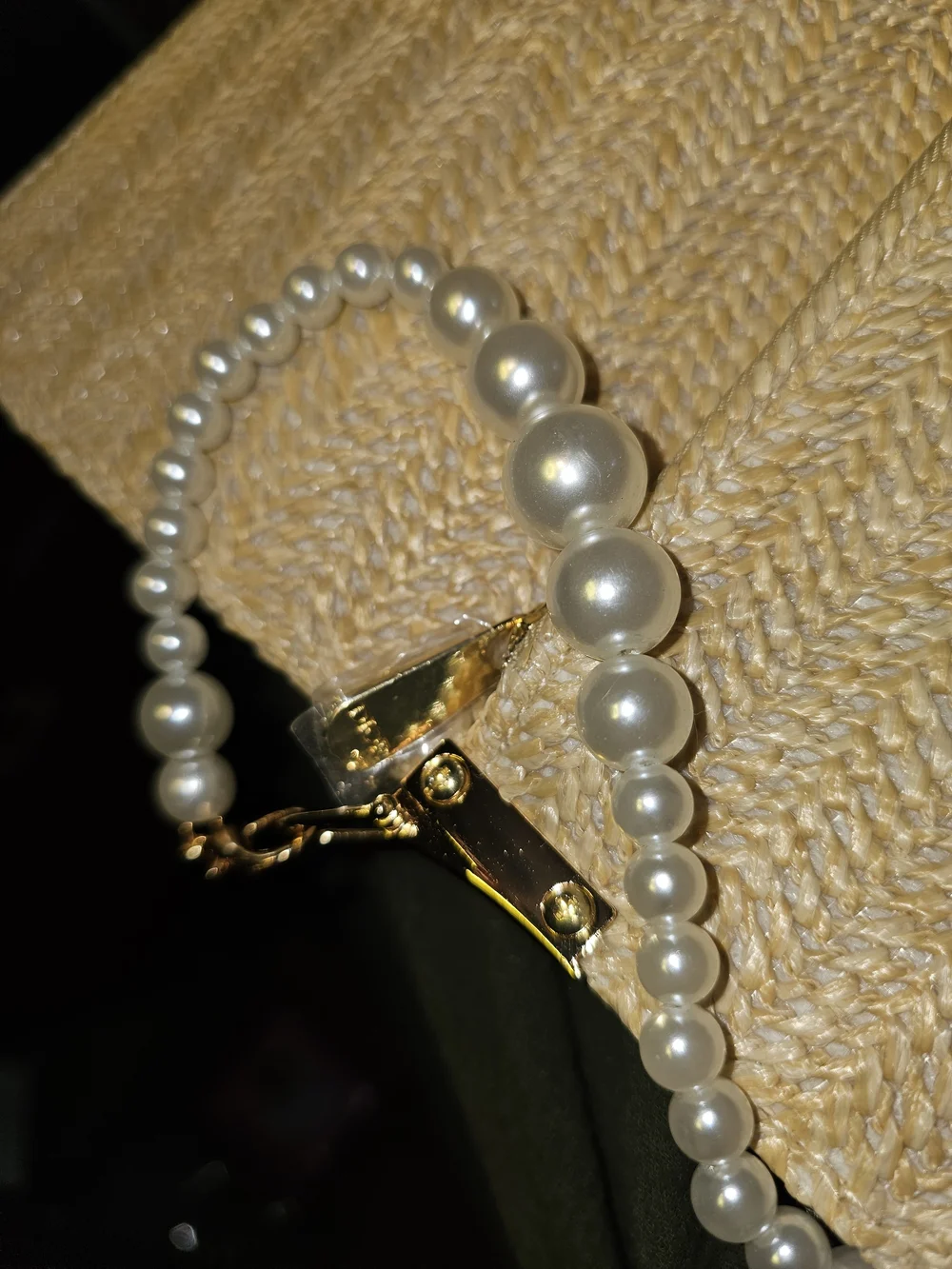 Dior Straw Pearl PurseTrim Shoulder Bag in Beige - Picture 7 of 15